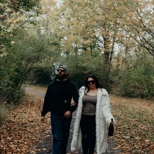 White faux fur duster